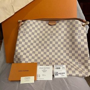Louis Vuitton Graceful MM Damier Azur Handbag Like New